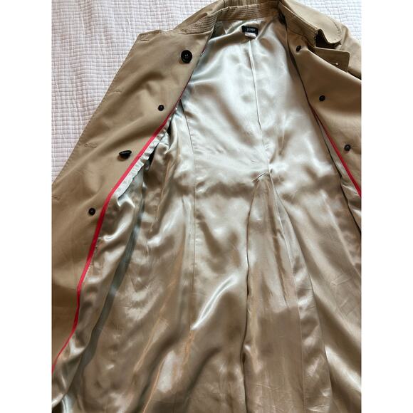 J Crew women's Tan Classic Double Breasted Trench Coat w Belt Size XS - Picture 3 of 12